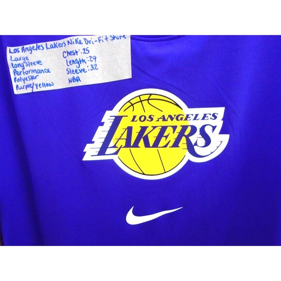 Nike Los Angeles Lakers NBA Authentics Long Sleeve Jersey Shirt Men's Size L - Picture 4 of 8
